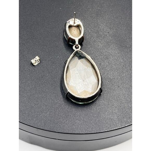 Alexis Bittar Black Gunmetal Blue Green Crystal Large Teardrop *Single Earring - Picture 4 of 10